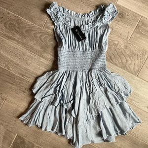 Amazon R. Vivimos pale blue mini dress size M 8/10, never worn tags on.